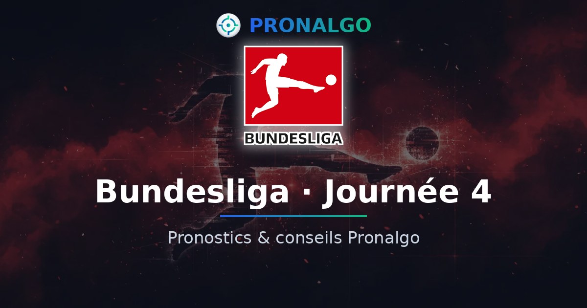 Bundesliga journée 4 : le programme, les probabilités et les conseils du modèle (vendredi 18 septembre)