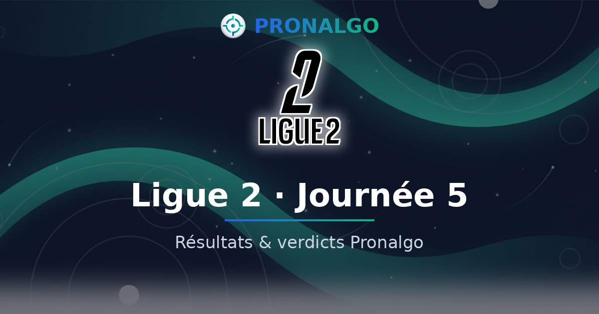 Ligue 2 journée 5 : les résultats, les verdicts du modèle (8/9 conseils validés)