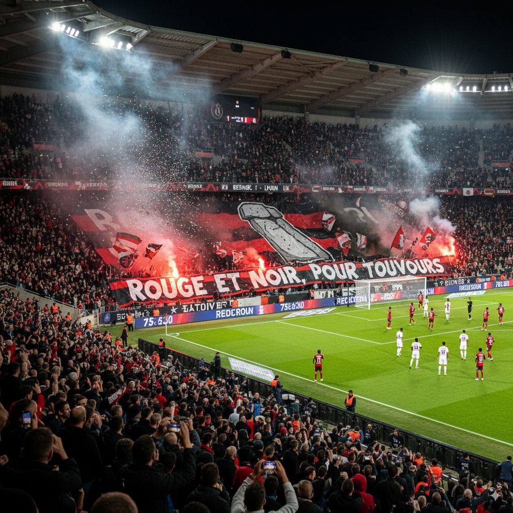 Ambiance au Roazhon Park pour Rennes-Lyon